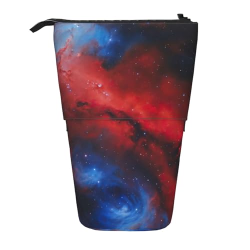 Lixlzh Teleskop-Federmäppchen mit Galaxie-Druck, Polyester, Stiftehalter, Schreibwaren, Büro, Organizer Box, Schwarz, One Size, Art-Deco von LIXLZH