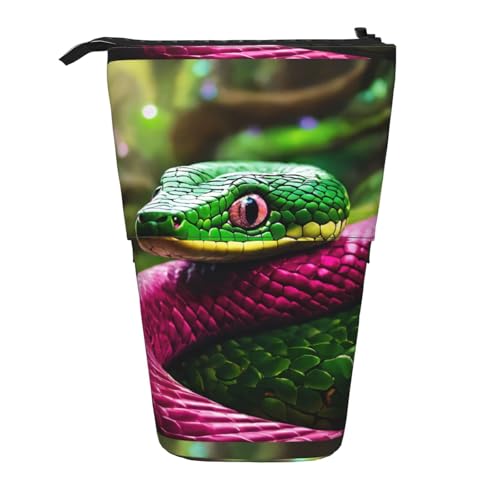 Lixlzh Teleskop-Federmäppchen mit Schlangenmuster, Polyester, Stifthalter, Schreibwaren, Büro, Organizer, Box, Schwarz, Einheitsgröße, Art-Deco, Schwarz , Einheitsgröße, Art déco von LIXLZH