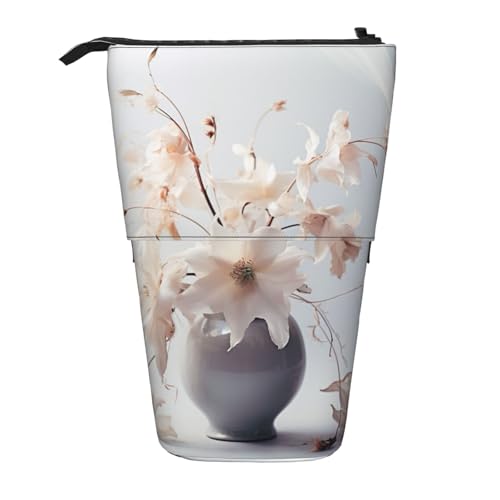 Lixlzh Teleskop-Stifttasche mit Blumenmuster, Graphitdruck, Polyester, Stifthalter, Schreibwaren, Büro, Organizer, Box, Schwarz, Einheitsgröße, Art-Deco, Schwarz , Einheitsgröße, Art déco von LIXLZH
