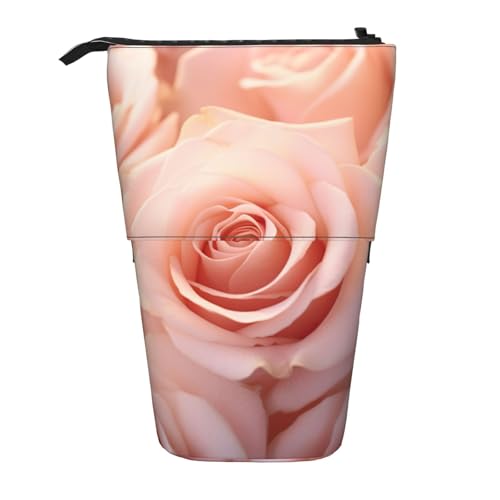 Lixlzh Teleskopisches Federmäppchen mit Rosenblüten-Druck, Polyester, Stifthalter, Schreibwaren, Büro, Organizer, Box, Schwarz, Einheitsgröße, Art-Deco, Schwarz , Einheitsgröße, Art déco von LIXLZH
