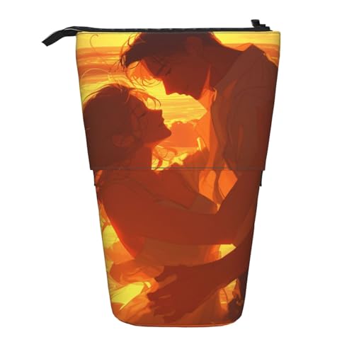 Lixlzh Teleskopisches Federmäppchen mit Sonnenuntergangs-Aufdruck, Polyester, Stifthalter, Schreibwaren, Büro, Organizer, Box, Schwarz, Einheitsgröße, Art-Deco, Schwarz , Einheitsgröße, Art déco von LIXLZH