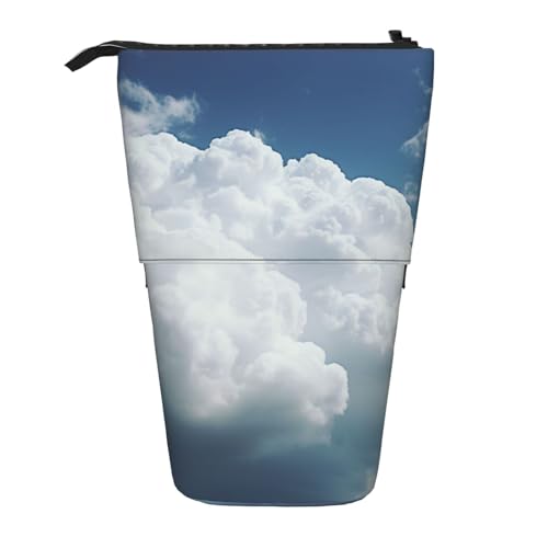 Lixlzh Teleskopisches Federmäppchen mit Wolkenhimmel-Druck, Polyester, Stifthalter, Schreibwaren, Büro, Organizer, Box, Schwarz, Einheitsgröße, Art-Deco, Schwarz , Einheitsgröße, Art déco von LIXLZH