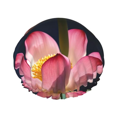 Lotusblumen, roter Druck, doppellagig, Duschhaube, Baden, Duschhaube, für Damen und Herren, Duschhaube, Salon, Heimgebrauch Lotusblumen, roter Druck, doppellagig, Duschhaube, Baden, Duschhaube, für Damen und Herren, Duschhaube, Salon, Heimgebrauch von LIXLZH