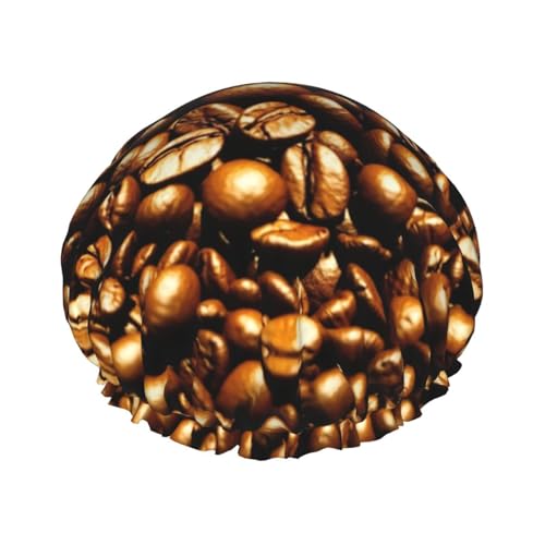 Lustiger gerösteter Kaffeebohnen-Druck, doppellagig, Duschhaube, Baden, Duschhaube, für Damen und Herren, Duschhaube, Salon, Heimgebrauch Lustiger gerösteter Kaffeebohnen-Druck, doppellagig, Duschhaube, Baden, Duschhaube, für Damen und Herren, Duschhaube, Salon, Heimgebrauch von LIXLZH