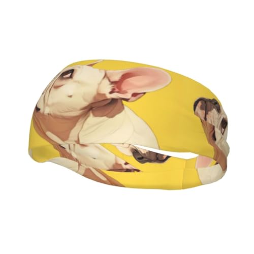 Multifunktionales Haarband mit Tiermotiv, Motiv: Französische Bulldogge, absorbierend, unisex, Workout-Stirnbänder von LIXLZH