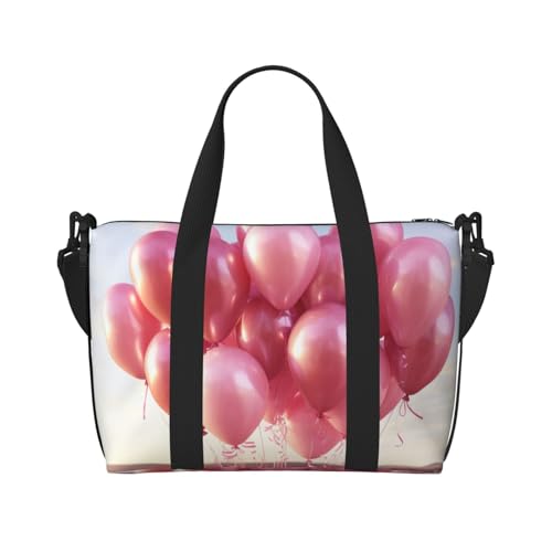 Romantische Herz-Ballon-Druck-Wochenendtasche, Sport, Turnbeutel, für Damen und Herren, Krankenhaus-Tasche, persönliche Reisetasche, Handgepäcktasche, Schwarz, Einheitsgröße, Schwarz, Schwarz von LIXLZH