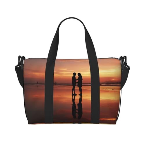 Romantische Wochenendtasche mit Liebesaufdruck, Sporttasche, für Damen und Herren, Krankenhaustasche, persönliche Reisetasche, Handgepäcktasche, Schwarz, Einheitsgröße, Schwarz, Schwarz von LIXLZH