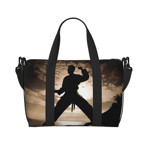 Silhouettes of Martial Arts Print Weekender Bag Sport Gym Bag Damen Herren Krankenhaustasche Persönliche Reisetasche Handgepäcktasche Schwarz, Einheitsgröße, Schwarz, Einheitsgröße, Schwarz Silhouettes of Martial Arts Print Weekender Bag Sport Gym Bag Damen Herren Krankenhaustasche Persönliche Reisetasche Handgepäcktasche Schwarz, Einheitsgröße, Schwarz, Einheitsgröße, Schwarz von LIXLZH