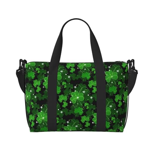 St Patricks Day Weekender Bag Sport Gym Bag Damen Herren Krankenhaustasche Persönliche Reisetasche Handgepäcktasche, Schwarz, Einheitsgröße, Schwarz, Einheitsgröße, Schwarz , Einheitsgröße von LIXLZH