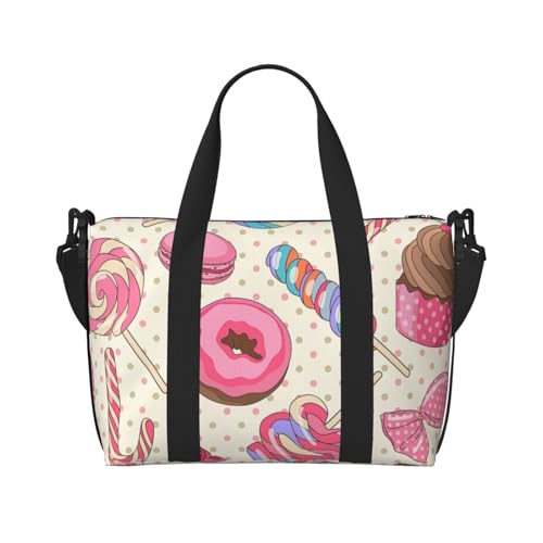 Sweet Lollipop Cupcake Print Weekender Bag Sport Gym Bag Damen Herren Krankenhaustasche Persönliche Reisetasche Handgepäcktasche Schwarz, Einheitsgröße, Schwarz, Einheitsgröße, Schwarz , Einheitsgröße Sweet Lollipop Cupcake Print Weekender Bag Sport Gym Bag Damen Herren Krankenhaustasche Persönliche Reisetasche Handgepäcktasche Schwarz, Einheitsgröße, Schwarz, Einheitsgröße, Schwarz , Einheitsgröße von LIXLZH