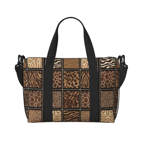 Wilder Zoo Print Weekender Bag Sport Gym Bag Damen Herren Krankenhaustasche Persönliche Reisetasche Handgepäcktasche Schwarz, Einheitsgröße, Schwarz, Einheitsgröße, Schwarz , Einheitsgröße von LIXLZH