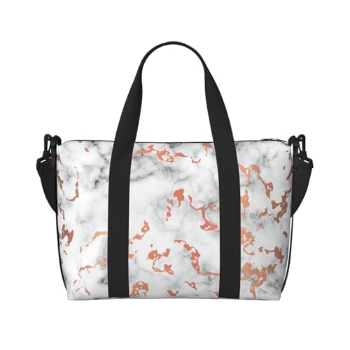 Wochenendtasche mit Marmor-Textur, Kupferspritzer-Druck, Sporttasche, für Damen und Herren, Krankenhaus-Tasche, persönliche Reisetasche, Handgepäcktasche, Schwarz, Einheitsgröße, Schwarz, Schwarz von LIXLZH