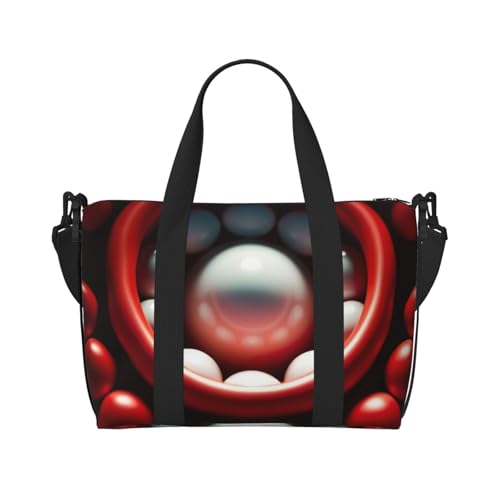 Wochenendtasche mit Punktemuster, Sporttasche, für Damen und Herren, Krankenhaustasche, persönliche Reisetasche, Handgepäcktasche, Schwarz, Einheitsgröße, Schwarz, Schwarz , Einheitsgröße von LIXLZH