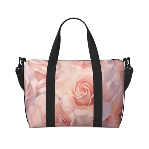 Wochenendtasche mit Rosen-Blumenmuster, Sporttasche, für Damen und Herren, Krankenhaustasche, persönliche Reisetasche, Handgepäcktasche, Schwarz, Einheitsgröße, Schwarz, Schwarz , Einheitsgröße von LIXLZH