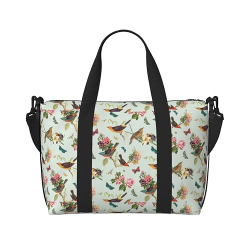 Wochenendtasche mit Vogelmuster, Sport, Turnbeutel, für Damen und Herren, Krankenhaustasche, persönliche Reisetasche, Handgepäcktasche, Schwarz, Einheitsgröße, Schwarz , Einheitsgröße von LIXLZH