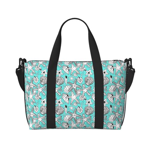Wunderschöner Seestern-Print Weekender Bag Sport Gym Bag Damen Herren Krankenhaustasche Persönliche Reisetasche Handgepäcktasche Schwarz, Einheitsgröße, Schwarz, Einheitsgröße, Schwarz , Einheitsgröße von LIXLZH
