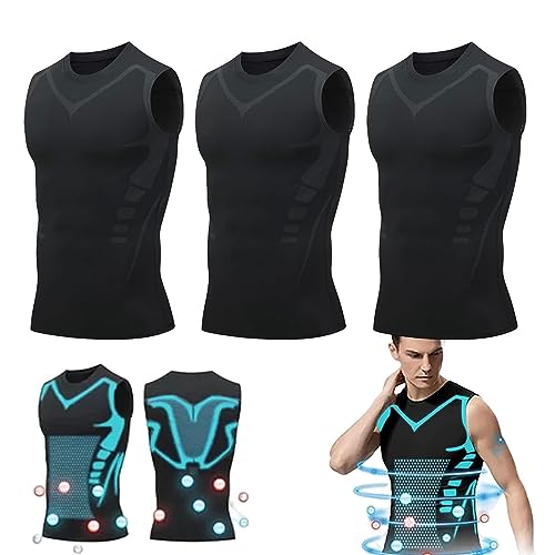 Ionic Shaping Vest Men, Bequemer Und Atmungsaktiver Eisseidenstoff Für Männer Zum Aufbau Eines Perfekten Körpers(C-3PCS Black,L) von LIXQQS