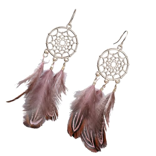 LIXSAZSE 1 Paar Damenohrringe, elegant, zarte Federn, Anhänger, einzigartiges Mode Accessoire, Mädchen, Kleidung, Ornament, Schmuck für die Dekoration, Rosa LIXSAZSE 1 Paar Damenohrringe, elegant, zarte Federn, Anhänger, einzigartiges Mode Accessoire, Mädchen, Kleidung, Ornament, Schmuck für die Dekoration, Rosa von LIXSAZSE