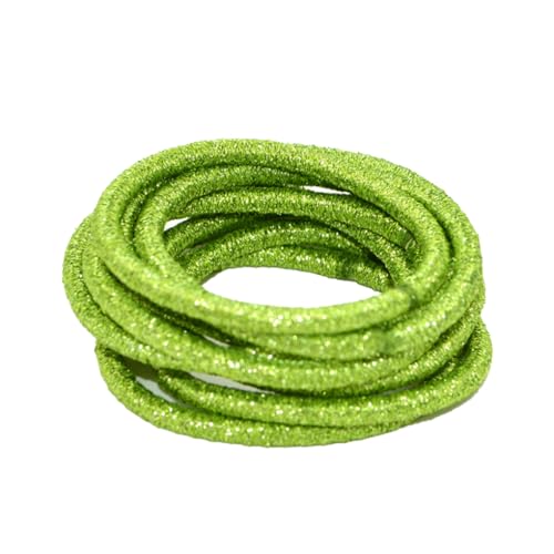 LIXSAZSE 10 Stück Haargummis Elastisch Verstellbare Dekorative Solide Schützende Dicke Halter Haargummis für Damen Accessoires, Grün von LIXSAZSE