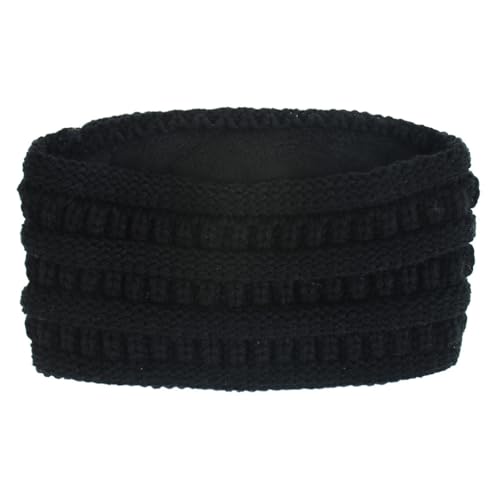 LIXSAZSE Bleiben Sie den ganzen Tag gemütlich. Weiche und elastische gestrickte Stirnbänder für Damen. Gestrickte Winter Stirnbänder. Breites Strick Stirnband, Schwarz von LIXSAZSE