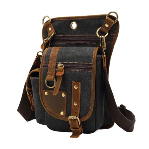 LIXSAZSE Canvas Schultertasche mit Verstellbarer Schnalle, Schnalle und Fahrrad Beintasche, Taille, Radfahren, Metall, Herren Umhängetasche, dick, Schwarz LIXSAZSE Canvas Schultertasche mit Verstellbarer Schnalle, Schnalle und Fahrrad Beintasche, Taille, Radfahren, Metall, Herren Umhängetasche, dick, Schwarz von LIXSAZSE