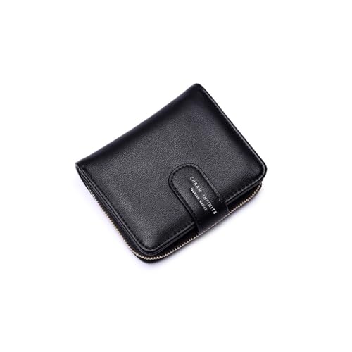 LIXSAZSE Damen Geldbörse Leder Kreditkartenetui Reise Strand Schlüssel Bargeld Münzen Mode Aufbewahrung Geldbörse Tasche Geschenke Frau, Schwarz von LIXSAZSE