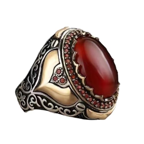LIXSAZSE Exquisite Handarbeit Retro handgemachter türkischer Ring für Männer 925 Sterling Silber Legierung Hervorragend geeignet für viele Gelegenheiten von LIXSAZSE