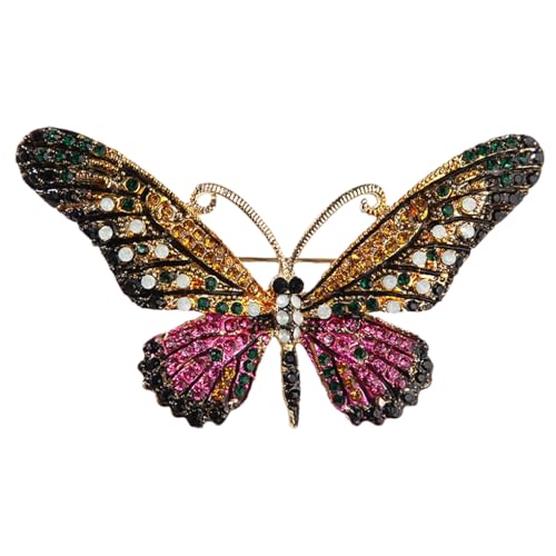 LIXSAZSE Fliegende Insekt Tier Brosche – exquisite Kleidung, Schmuck, Geschenk für Frauen, Legierung, Vintage, bunte Schmetterlinge Broschen, xz4648B von LIXSAZSE