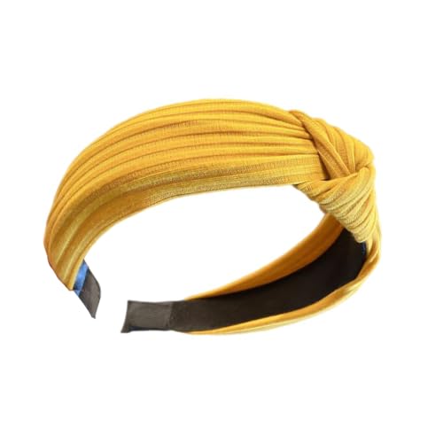 LIXSAZSE Frauen Haarband Lässige Haarbänder Tuch Laufen Training Gesicht Waschen Einfarbig Elastische Stirnbänder Zubehör, Gelb von LIXSAZSE