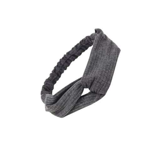 LIXSAZSE Frauen Stirnbänder Sport Yoga gestrickt geknotete Haarbänder Turban Bandanas Mädchen Haarbänder Home Head Wrap Zubehör, Dunkelgrau von LIXSAZSE