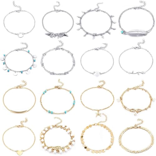 LIXSAZSE Fußkettchen Muschel Strand Kreative Fußketten Zarte Farbechter Langlebiger Körperschmuck Bequeme Fußkettchen für Mädchen, Geben Sie 5 ein von LIXSAZSE