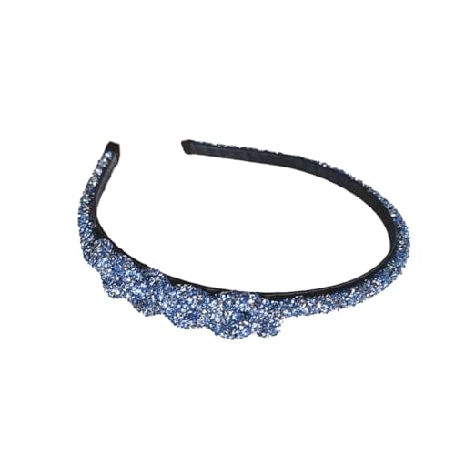 LIXSAZSE Haarband Strass Weave Handarbeit Haarbänder Glitter Wrap Weit verstellbare Stirnbänder Damen Styling Zubehör, Blau von LIXSAZSE