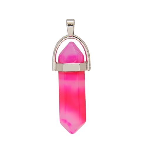 LIXSAZSE Hexagon Column Charm Making Findings Handmade Gift Hanging Pendant Multicolor Agate Charms DIY Crafting Accessories, Rot von LIXSAZSE