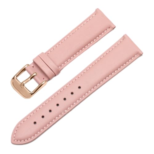 LIXSAZSE Modisches Aussehen, feine Verarbeitung, Kalbsleder Uhrenarmband, einfach zu kombinierendes Rindsleder Uhrenarmband, Dornschließe mit rosafarbener Rose, 20mm von LIXSAZSE