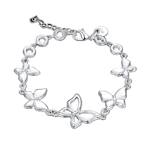 LIXSAZSE Modisches Charm Armband für Mädchen, tadelloses Geschenk mit einzigartigen Materialien aus 925er Sterlingsilber mit Schmetterlingen von LIXSAZSE