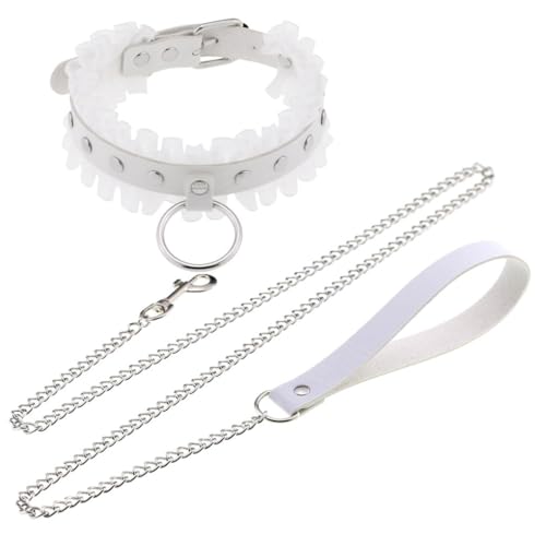 LIXSAZSE Seien Sie mutig und stilvoll und setzen Sie Statement Halsketten Halsketten Accessoires. Goth Halsketten Statement mit Stil, Weiß von LIXSAZSE