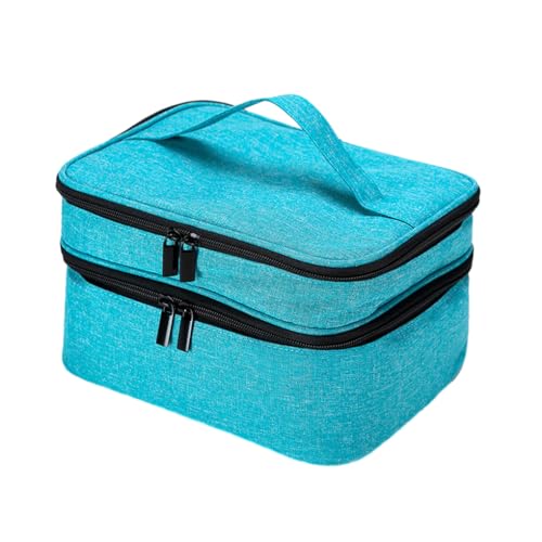LIXSAZSE Stilvolle Nagellack Organizer Taschen, robust und langlebig, für unterwegs, Polyester Nagellack Aufbewahrungstaschen, einfach zu tragen, Himmelblau von LIXSAZSE