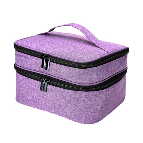 LIXSAZSE Stilvolle Nagellack Organizer Taschen, robust und langlebig, für unterwegs, Polyester Nagellack Aufbewahrungstaschen, einfach zu tragen, violett von LIXSAZSE