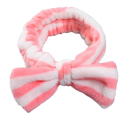LIXSAZSE Stirnbänder Bow Knot Stretch Wide Softness geknotet Wrap Ornaments Styling Haarschmuck Haarband für Face Wash Gym, Roter weißer Streifen von LIXSAZSE