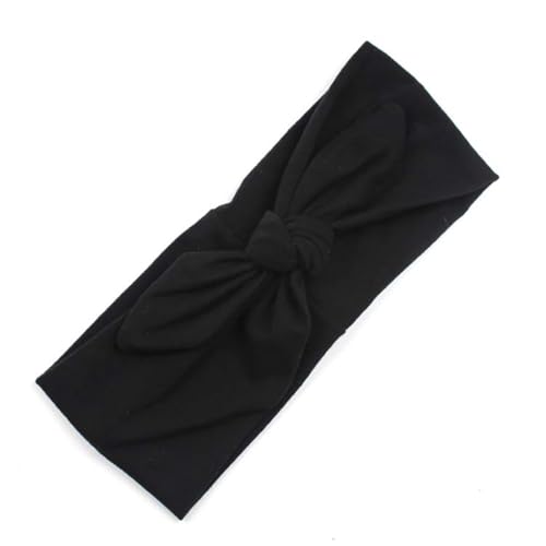 LIXSAZSE Stirnband Solid Bow Knot Verstellbare geknotete Hasenohren Wrap Ornaments Kopfbedeckung für Make up Sport Yoga Face Wash, Schwarz von LIXSAZSE