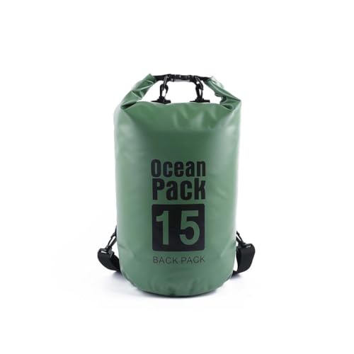 LIXSAZSE wasserdichte Taschen Multifunktionaler Outdoor Rucksack Faltbare Kajak Rafting Tasche Damen Schwimmen Angeln Trekking Camping, Dunkelgrün, 10L einzelne Schulter von LIXSAZSE