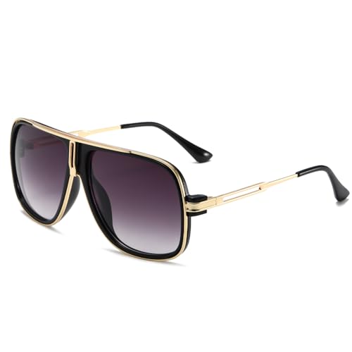 LIXX Piloten-Sonnenbrille im Retro-Stil der 80er Jahre mit luxuriösen Goldakzenten, UV400-Schutz, Metallrahmen und Cowboy-Chic, C02, Medium LIXX Piloten-Sonnenbrille im Retro-Stil der 80er Jahre mit luxuriösen Goldakzenten, UV400-Schutz, Metallrahmen und Cowboy-Chic, C02, Medium von LIXX