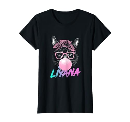 LIYANA - Schöner Mädchen Name mit niedlicher Katze T-Shirt LIYANA - Schöner Mädchen Name mit niedlicher Katze T-Shirt von LIYANA Tochter Enkel Geburtstag Geschenkideen