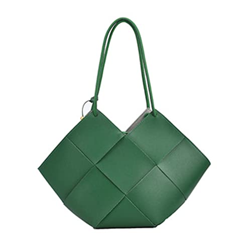 LIYGHFRTIO Geflochtene Tasche, Schulterwebart Handtasche Tote Hohe Kapazität Son-mutter-tasche Dame Casual Brieftasche Für Frauen 2 Stück(Color:Grün) von LIYGHFRTIO