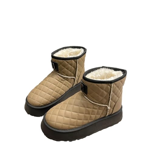 LIYIMING Women's Snow Boots Mädchen Boots Damen Plüsch Verdickte Stiefel,Comfortable Flat Shoes for Warmth and Comfort (braun,36) von LIYIMING