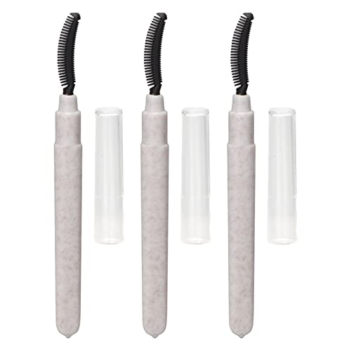 3pcs Angle Adjustable Silicone Eyelash Mascara Brushes, Wand Portable Lash Separating Brush with Dust Cover White Separator Eyebrow Spoolie Eyelashes Definer Lid Comb Tool von LIYJTK