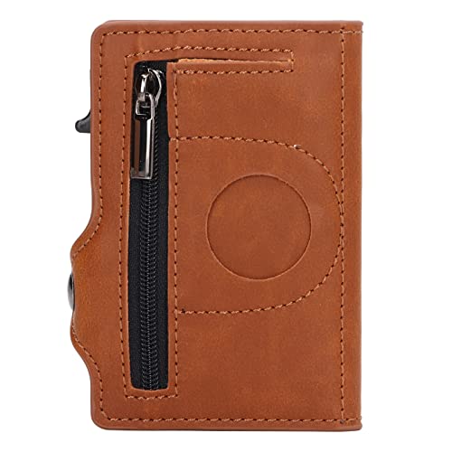 Brieftasche Aluminiumlegierung PU Anti Lost Ultra Thin ID -Kreditkartenhalter für Locator Tracking -Gerät (Aprikosenfarbe) von LIYJTK