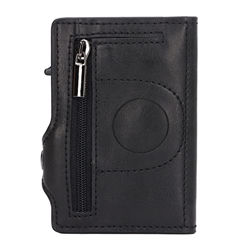 Brieftasche Aluminiumlegierung PU Anti Lost Ultra Thin ID -Kreditkartenhalter für Locator Tracking -Gerät (Schwarz) von LIYJTK