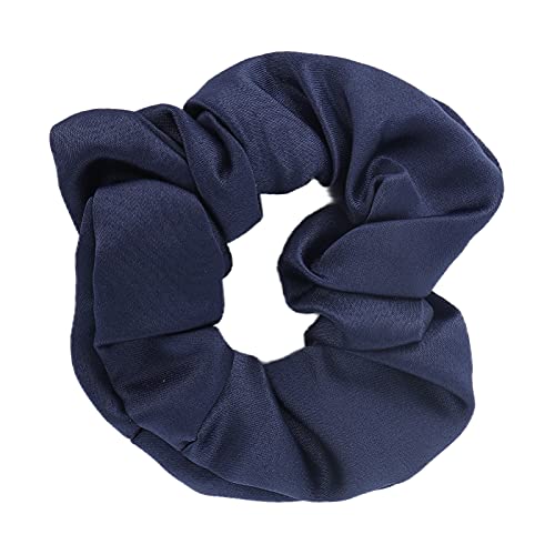Hair Ties Scrunchies Women Elastic Ponytail Holders Rubber Bands Accessories Pure Color Cloth for Girls Teenage (Dark Blue) von LIYJTK