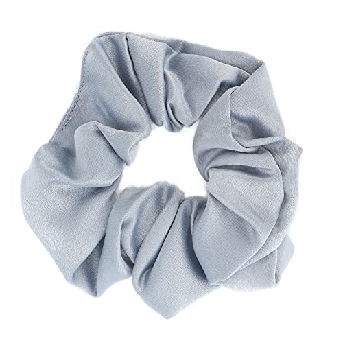 Hair Ties Scrunchies Women Elastic Ponytail Holders Rubber Bands Accessories Pure Color Cloth for Girls Teenage (Silver) von LIYJTK